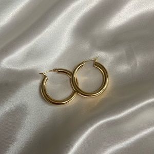 14k Gold Dipped Chunky Everyday Small Hoop Earring